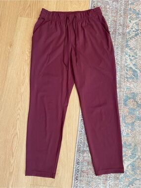 Aritzia The Constant Burgundy Athleisure Jogger Pants Drawstring Stretch Size L